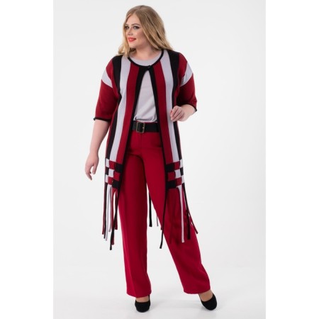 Cardigan female, size 56, burgundy color-2