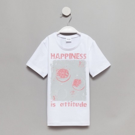 T -shirt Children's Minaku "Happines" Color White, height 128-3
