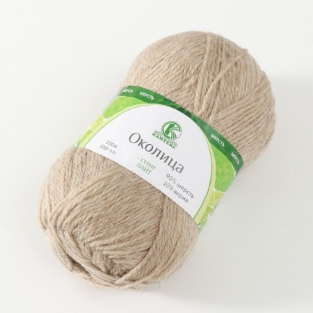 Yarn "Okolitsa" 90% wool, 10% acrylic 250m/100g (007 flax)-1