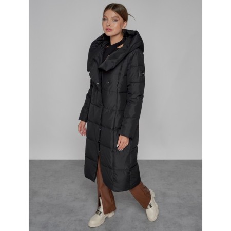 Coat insulated winter female, size 46, black color-10