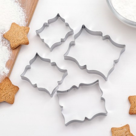 A set of forms for cutting the cookie "Frame for wishes", 4 pcs, chrome -colored color