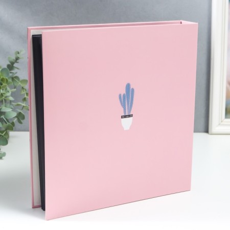 Photo album on rings 30 sheets "Cacti on Pink" 27.5x25x4.5 cm-1