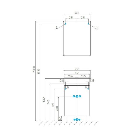 Tumbing under the Aquaton Sky Pro sink, 55 cm, white gloss color-3