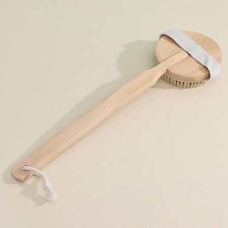 Massage brush for the body of the share, with a strap, natural bristles-5