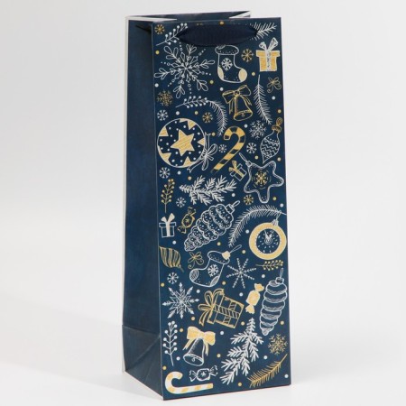 Package for the bottle "Happy New Year", 13 x 36 x 10 cm, New Year-1