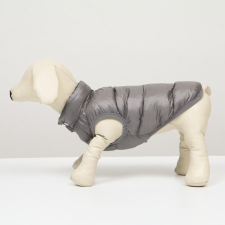 Dog jacket two -sided with print, size 8 (ds 23 cm, og 30, osh 22 cm), gray-3