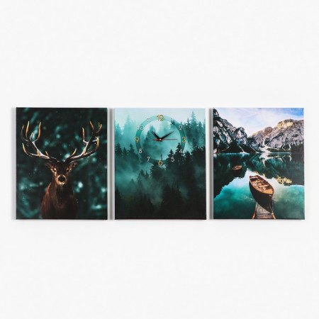 Carty watch Wall Modular, Triptih "Forest landscapes", smooth move, 3 pcs 48x39 cm