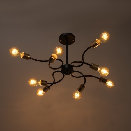 Ripley chandelier 8he27 40w black and gold 60x60x40 cm-2