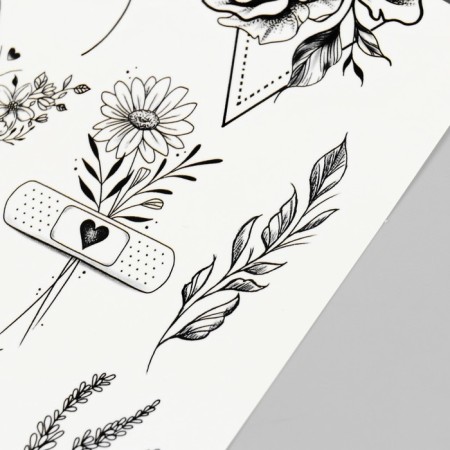 Tattoo on the body black "tenderness" 19x9.5 cm-2