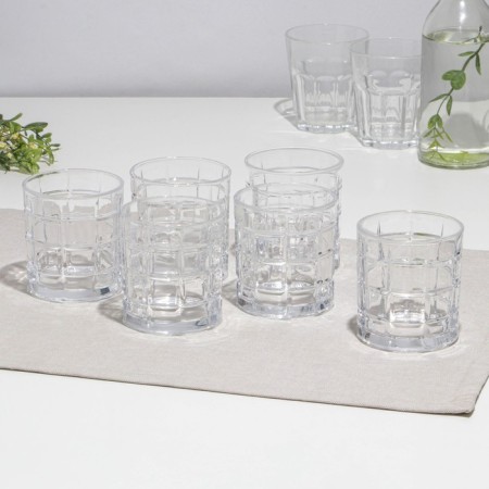 A set of low glasses "Quadro", glass, d = 8.5 cm, h = 9.5 cm, 320 ml, 6 pcs