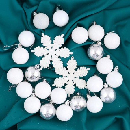 Set of jewelry plastic 24 pcs "Snowflake" silver white