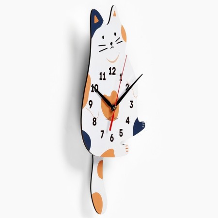 Watch Wall children's "kitten", discrete move, with a pendulum, 42 x 21 cm-1