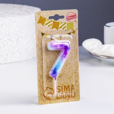 Candle in the cake on the skewer "Galaxy", the number 7, 5.5 cm-1