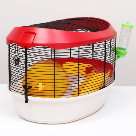 The cage for rodents is equipped, 48 x 35 x 34 cm, red-2