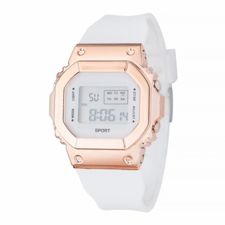 Watch of Electronic Sport, silicone strap, white