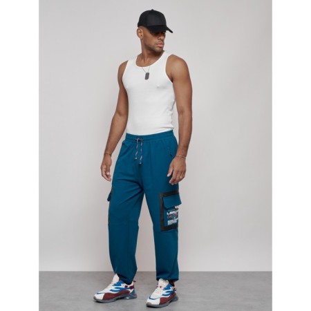 Sports male trousers, size 48, blue color-1