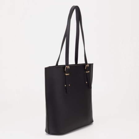 Zipper bag, external pocket, black color-1