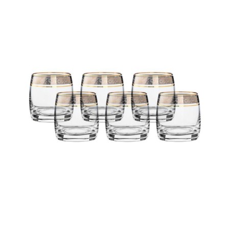 A set of glasses for whiskey, the Panto Platinum decor, Gold Layer, 230 ml x 6 pcs.-1