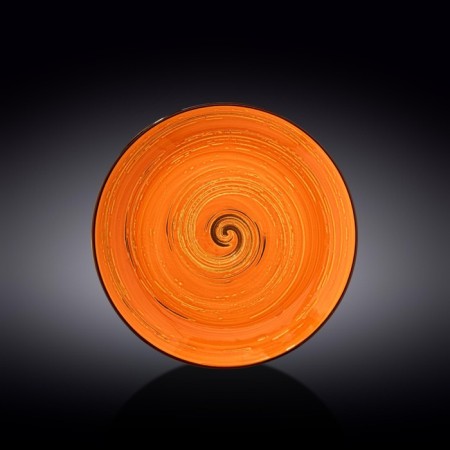 Round plate Wilmax England Spiral, D = 25.5 cm, Orange color