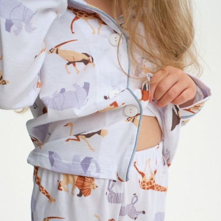 Pajama nursery (shirt and trousers) KAFTAN "Animal" size 110-116, white color-4