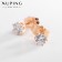 Earrings with rhinestones Xuping Cuts, white color in pink gold
