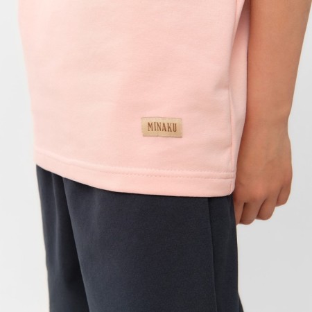Kids (T -shirt, shorts) minku beige color/ graphite, height 152 cm-4