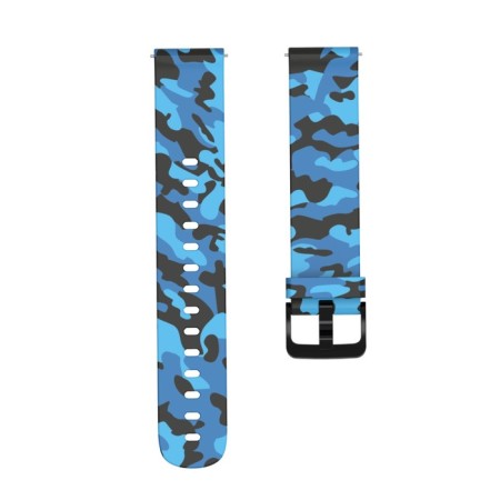 Army smart watch strap, 20 mm, silicone, blue-2