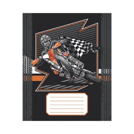 Notebook 24 sheets in the Racing line, cover coated cardboard, VD-LK, Block No. 2 (gray sheets), mix-5