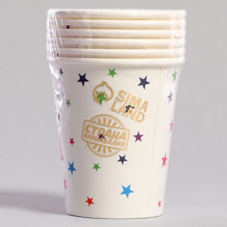 Paper glasses "Happy Birthday" with stars, 6 pcs-2
