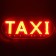 Taxi LED sign, 12 V, 45 LED, 13 × 6 cm, wire 20 cm, red