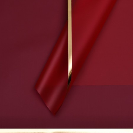 Film for flowers matte, "with golden embossing", 57x57 cm, red