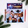 New Year's handwriting engraving “New Year! Animals and Santa Claus "with a color basis