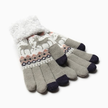 Female gloves at the lawsuit Minaku 22 cm gray-4
