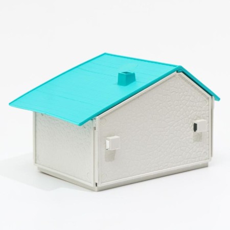 Rodent House Collective "Nora" 9 x 13 x 10, white with a turquoise roof-2
