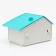 Rodent House Collective "Nora" 9 x 13 x 10, white with a turquoise roof