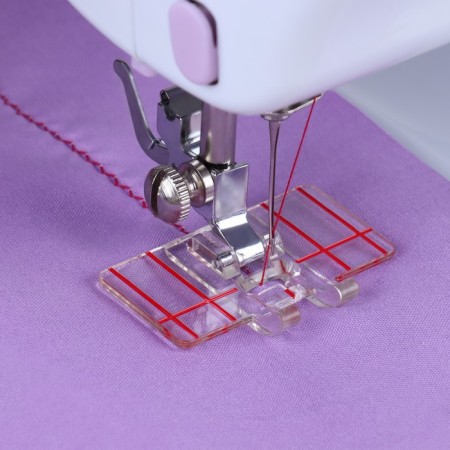 Feet for sewing machines, with markings for parallel seams-3