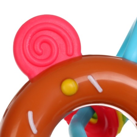 The rattle "Sweets: Donut", with elastic elements, color mix, crush me-9
