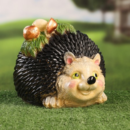 Garden figure "Hedgehog with mushrooms" 17x23x18cm