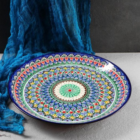 Largan Rishtan ceramics "Patterns", 36 cm, blue