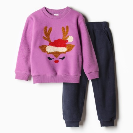 Kit for children (sweatshirt, trousers), purple color, height 92 cm