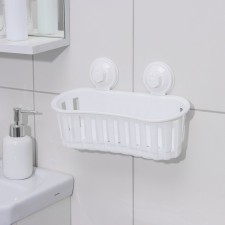 Shelf for bathrooms on vacuummic suction cups, 30 × 11 × 9 cm, white color