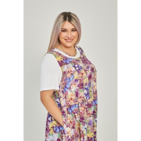 Female dress, size 64, blue color-5