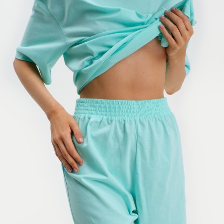 Female pajamas (T -shirt and shorts) KAFTAN BASIC p. 48-50, turquoise-3