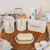 A set of accessories for the bathroom "Style", 4 items (soap dish, soap dispenser, 2 glasses), white color
