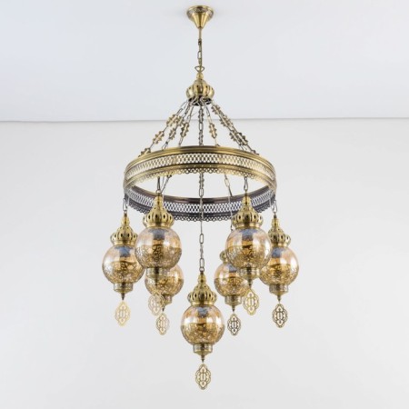 Suspended chandelier Citilux "Cairo" CL419163, 56x56x100 cm, 7x75W, e27, brown color-14
