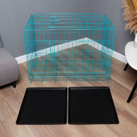 A cage with a hatch for dogs and cats, 100 x 60 x 70 cm, blue-10