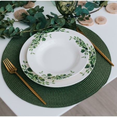 Serving napkin on the table “Loft”, d = 38 cm, green color-4