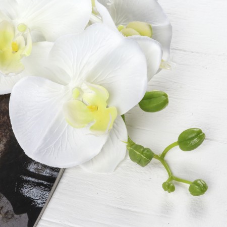 Artificial flowers "Graceful orchid" 10x100 cm, white-1