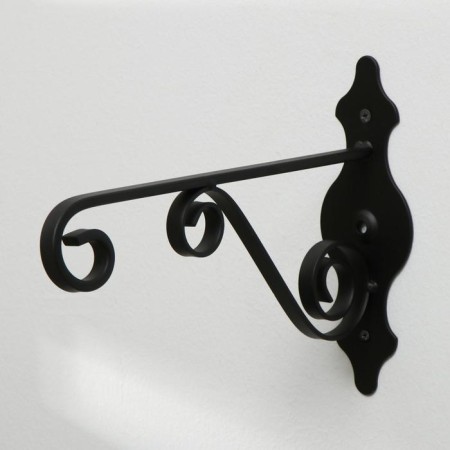 Kashpo bracket, forged, 26 cm, metal, black-6