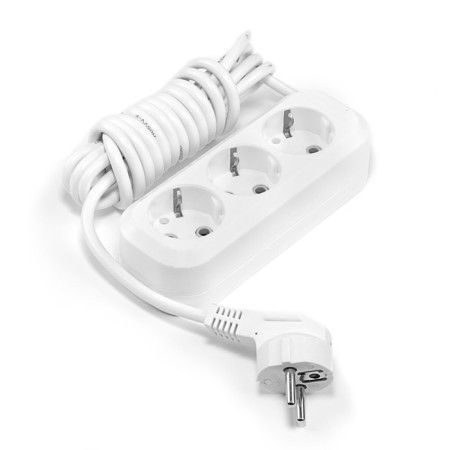 Extension cord Smartbuy, 3 sockets, 3 m, 16 A, 3500 W, PVS 3x1 mm2, with salary, white
